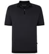 Jersey Weave Pattern 1/4 Zip Polo Schwarz